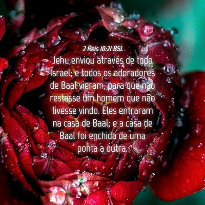 Picture 04 - 2 Reis 10:21 BSL - Jehu enviou através de todo Israel; e todos os - Bible Verse Picture