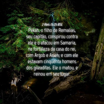 Picture 04 - 2 Reis 15:25 BSL - Pekah, o filho de Remalias, seu capitão, - Bible Verse Picture
