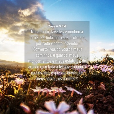 Picture 04 - 2 Reis 17:13 BSL - No entanto, Javé testemunhou a Israel e a Judá, - Bible Verse Picture