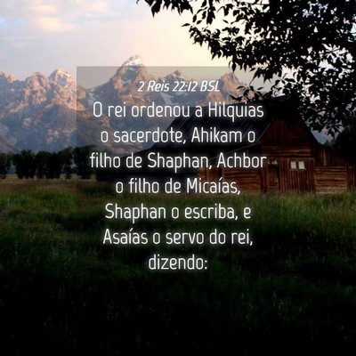 Picture 04 - 2 Reis 22:12 BSL - O rei ordenou a Hilquias o sacerdote, Ahikam o - Bible Verse Picture
