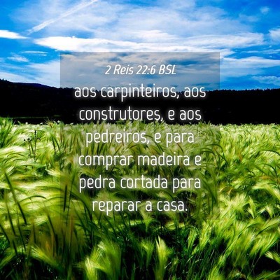 Picture 04 - 2 Reis 22:6 BSL - aos carpinteiros, aos construtores, e aos - Bible Verse Picture