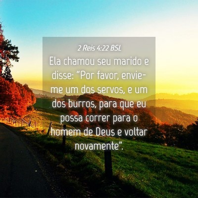 Picture 04 - 2 Reis 4:22 BSL - Ela chamou seu marido e disse: “Por favor, - Bible Verse Picture