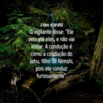 Picture 04 - 2 Reis 9:20 BSL - O vigilante disse: “Ele veio até eles, e não - Bible Verse Picture