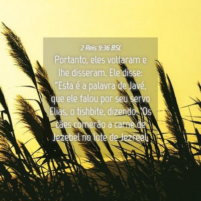 Picture 04 - 2 Reis 9:36 BSL - Portanto, eles voltaram e lhe disseram. Ele - Bible Verse Picture