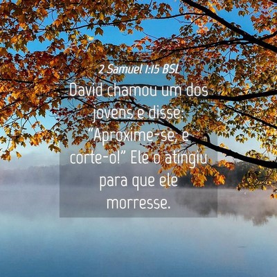 Picture 04 - 2 Samuel 1:15 BSL - David chamou um dos jovens e disse: - Bible Verse Picture