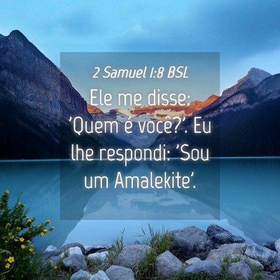 Picture 04 - 2 Samuel 1:8 BSL - Ele me disse: 'Quem é você?'. Eu lhe respondi: - Bible Verse Picture