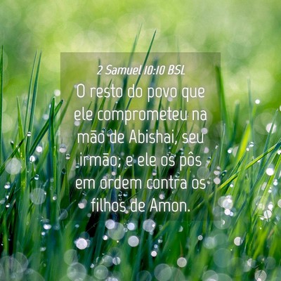 Picture 04 - 2 Samuel 10:10 BSL - O resto do povo que ele comprometeu na mão de - Bible Verse Picture