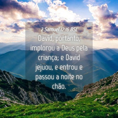 Picture 04 - 2 Samuel 12:16 BSL - David, portanto, implorou a Deus pela criança; e - Bible Verse Picture