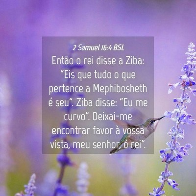 Picture 04 - 2 Samuel 16:4 BSL - Então o rei disse a Ziba: “Eis que tudo o que - Bible Verse Picture