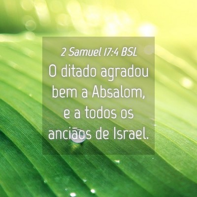 Picture 04 - 2 Samuel 17:4 BSL - O ditado agradou bem a Absalom, e a todos os - Bible Verse Picture