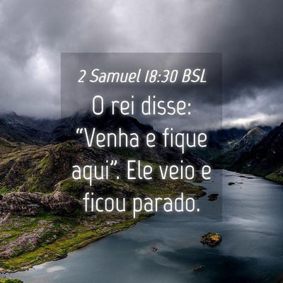 Picture 04 - 2 Samuel 18:30 BSL - O rei disse: “Venha e fique aqui”. Ele veio e - Bible Verse Picture