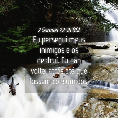 Picture 04 - 2 Samuel 22:38 BSL - Eu persegui meus inimigos e os destruí. Eu não - Bible Verse Picture