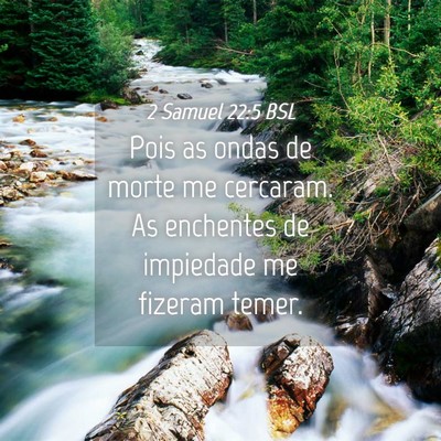 Picture 04 - 2 Samuel 22:5 BSL - Pois as ondas de morte me cercaram. As enchentes - Bible Verse Picture