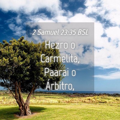 Picture 04 - 2 Samuel 23:35 BSL - Hezro o Carmelita, Paarai o - Bible Verse Picture