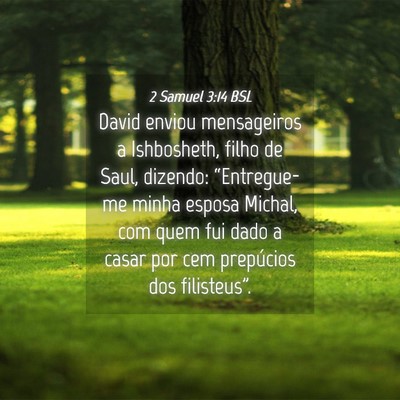 Picture 04 - 2 Samuel 3:14 BSL - David enviou mensageiros a Ishbosheth, filho de - Bible Verse Picture
