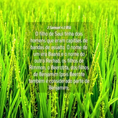Picture 04 - 2 Samuel 4:2 BSL - O filho de Saul tinha dois homens que eram - Bible Verse Picture