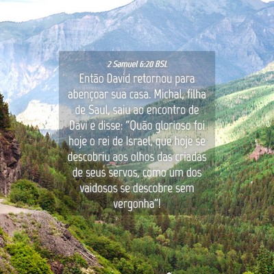 Picture 04 - 2 Samuel 6:20 BSL - Então David retornou para abençoar sua casa. - Bible Verse Picture