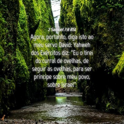Picture 04 - 2 Samuel 7:8 BSL - Agora, portanto, diga isto ao meu servo David: - Bible Verse Picture
