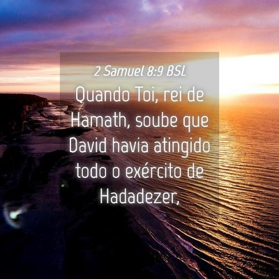 Picture 04 - 2 Samuel 8:9 BSL - Quando Toi, rei de Hamath, soube que David havia - Bible Verse Picture