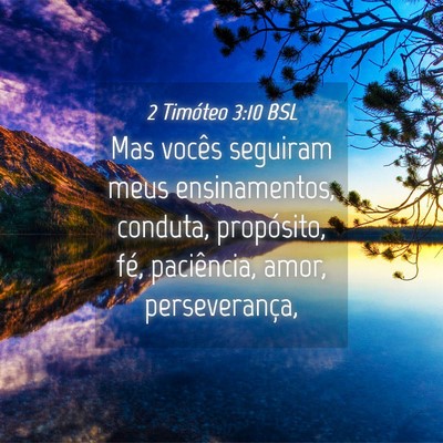 Picture 04 - 2 Timóteo 3:10 BSL - Mas vocês seguiram meus ensinamentos, conduta, - Bible Verse Picture