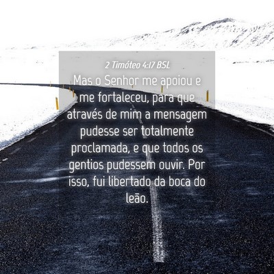 Picture 04 - 2 Timóteo 4:17 BSL - Mas o Senhor me apoiou e me fortaleceu, para que - Bible Verse Picture