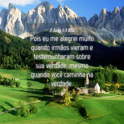 Picture 04 - 3 João 1:3 BSL - Pois eu me alegrei muito quando irmãos vieram e - Bible Verse Picture