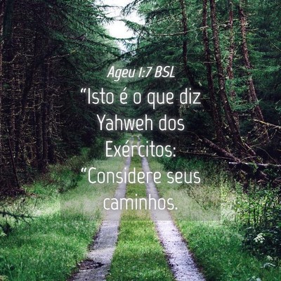 Picture 04 - Ageu 1:7 BSL - “Isto é o que diz Yahweh dos Exércitos: - Bible Verse Picture