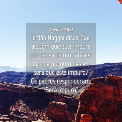 Picture 04 - Ageu 2:13 BSL - Então Haggai disse: “Se alguém que está - Bible Verse Picture