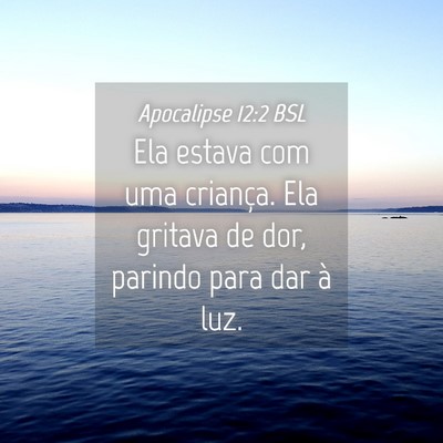 Picture 04 - Apocalipse 12:2 BSL - Ela estava com uma criança. Ela gritava de dor, - Bible Verse Picture