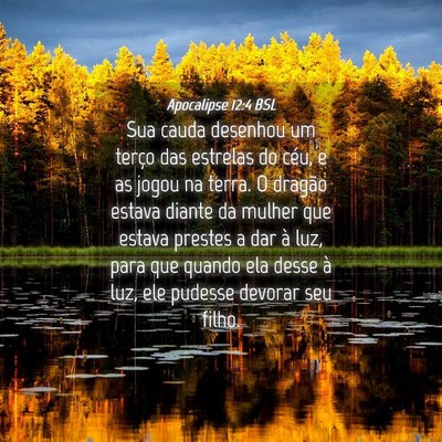 Picture 04 - Apocalipse 12:4 BSL - Sua cauda desenhou um terço das estrelas do - Bible Verse Picture