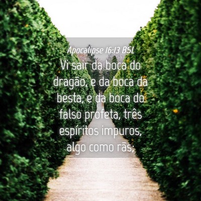 Picture 04 - Apocalipse 16:13 BSL - Vi sair da boca do dragão, e da boca da besta, e - Bible Verse Picture
