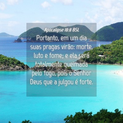 Picture 04 - Apocalipse 18:8 BSL - Portanto, em um dia suas pragas virão: morte, - Bible Verse Picture