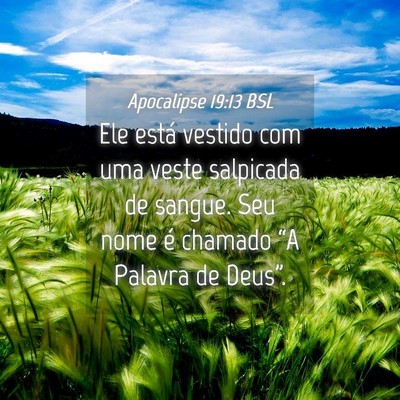 Picture 04 - Apocalipse 19:13 BSL - Ele está vestido com uma veste salpicada de - Bible Verse Picture
