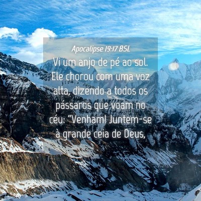 Picture 04 - Apocalipse 19:17 BSL - Vi um anjo de pé ao sol. Ele chorou com uma voz - Bible Verse Picture