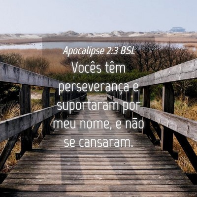 Picture 04 - Apocalipse 2:3 BSL - Vocês têm perseverança e suportaram por meu - Bible Verse Picture