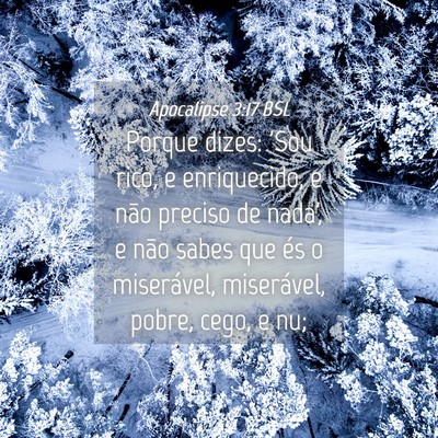 Picture 04 - Apocalipse 3:17 BSL - Porque dizes: 'Sou rico, e enriquecido, e não - Bible Verse Picture