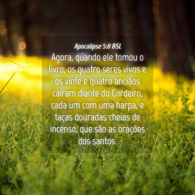 Picture 04 - Apocalipse 5:8 BSL - Agora, quando ele tomou o livro, os quatro seres - Bible Verse Picture