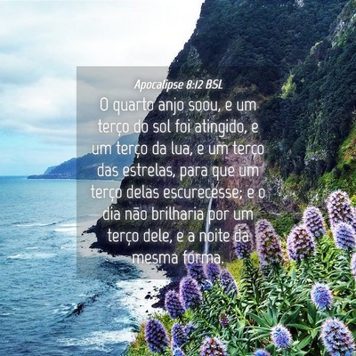 Picture 04 - Apocalipse 8:12 BSL - O quarto anjo soou, e um terço do sol foi - Bible Verse Picture