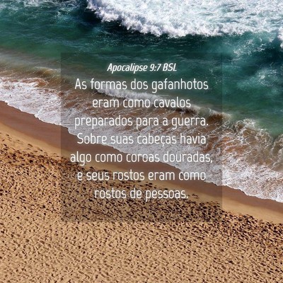 Picture 04 - Apocalipse 9:7 BSL - As formas dos gafanhotos eram como cavalos - Bible Verse Picture