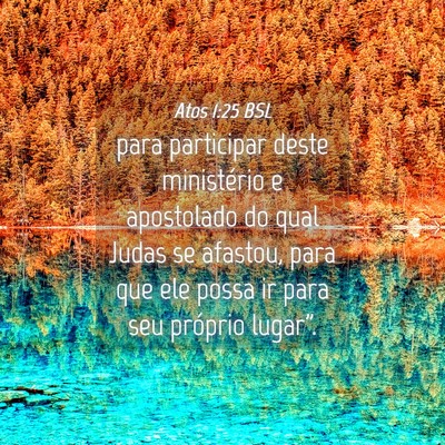 Picture 04 - Atos 1:25 BSL - para participar deste ministério e apostolado do - Bible Verse Picture