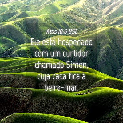 Picture 04 - Atos 10:6 BSL - Ele está hospedado com um curtidor chamado - Bible Verse Picture