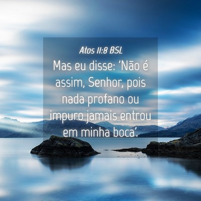 Picture 04 - Atos 11:8 BSL - Mas eu disse: 'Não é assim, Senhor, pois nada - Bible Verse Picture