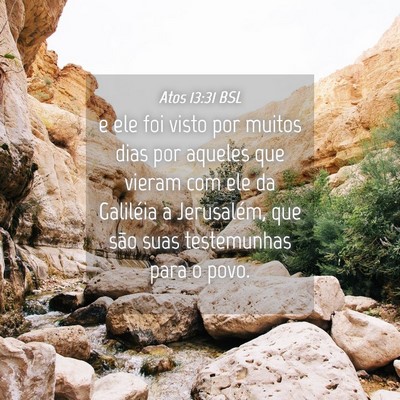 Picture 04 - Atos 13:31 BSL - e ele foi visto por muitos dias por aqueles que - Bible Verse Picture