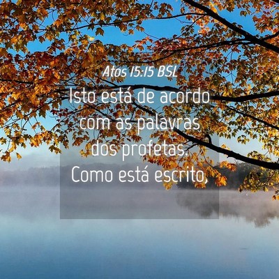 Picture 04 - Atos 15:15 BSL - Isto está de acordo com as palavras dos - Bible Verse Picture