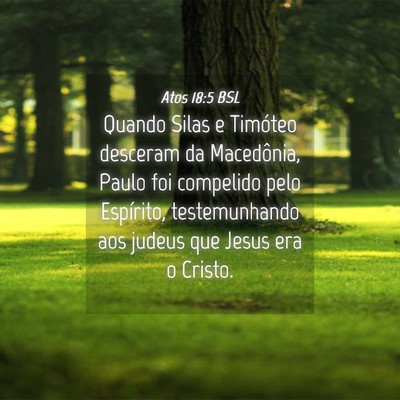 Picture 04 - Atos 18:5 BSL - Quando Silas e Timóteo desceram da Macedônia, - Bible Verse Picture