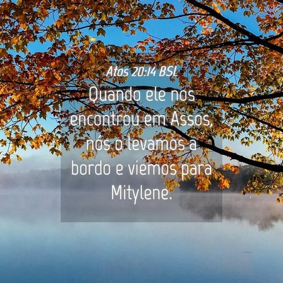 Picture 04 - Atos 20:14 BSL - Quando ele nos encontrou em Assos, nós o levamos - Bible Verse Picture