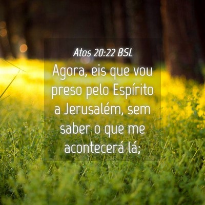 Picture 04 - Atos 20:22 BSL - Agora, eis que vou preso pelo Espírito a - Bible Verse Picture