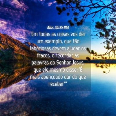 Picture 04 - Atos 20:35 BSL - Em todas as coisas vos dei um exemplo, que tão - Bible Verse Picture