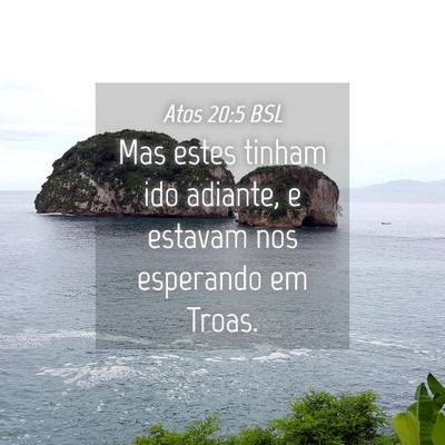 Picture 04 - Atos 20:5 BSL - Mas estes tinham ido adiante, e estavam nos - Bible Verse Picture