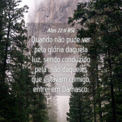 Picture 04 - Atos 22:11 BSL - Quando não pude ver pela glória daquela luz, - Bible Verse Picture